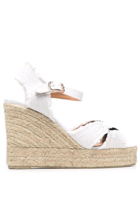 Bromelia Wedge Espadrille In White Linen With Gold Glitter CASTANER | 022360-BROMELIA/8ED/0324078