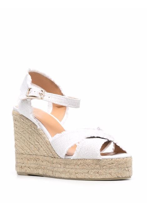 Bromelia Wedge Espadrille In White Linen With Gold Glitter CASTANER | 022360-BROMELIA/8ED/0324078