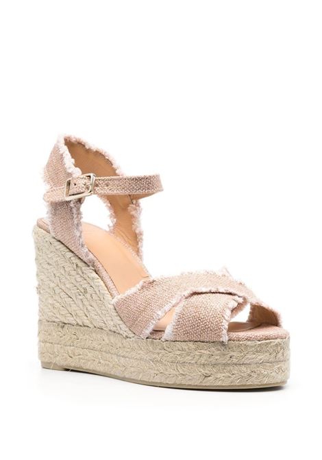 Bromelia Wedge Espadrille In Pink Linen With Gold Glitter CASTANER | 022360-BROMELIA/8ED/0324274