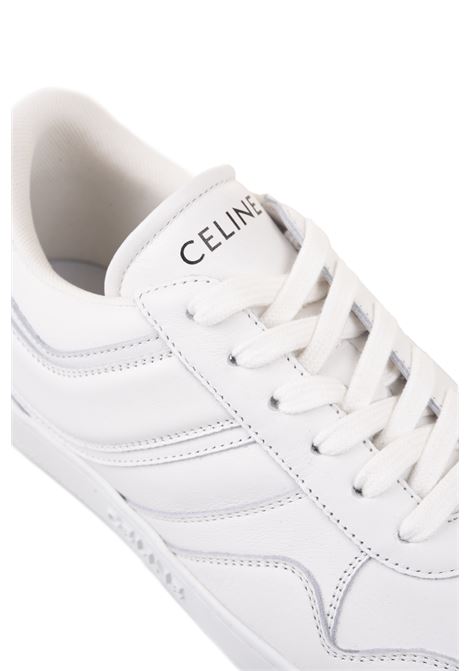 Sneakers Basse Stringate Celine Trainer In Pelle Bianco Ottico  CELINE | 345813338C01OP