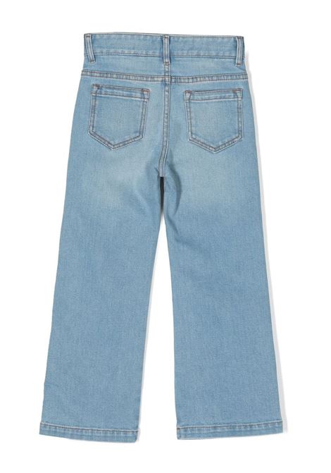 Jeans Dritti In Denim Slavato Blu Chiaro Chloé Kids | C14729Z04