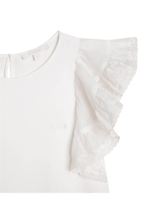 White Top With Ruffle Chloé Kids | C15D96117