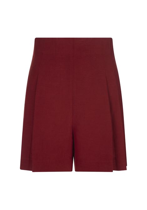 Shorts In Lino Rosso Scuro Chloé | C23USH01030649
