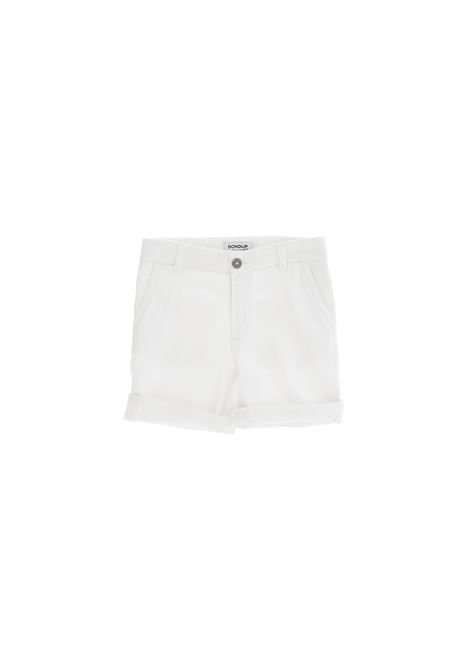 White Bermuda Shorts With Logo Application DONDUP JUNIOR | DMBE58C-DS039-BD006B010