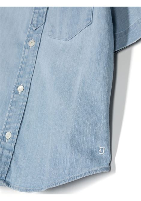 Light Blue Denim Short-Sleeved Shirt DONDUP JUNIOR | DMCA89C-DS041-BD0064012