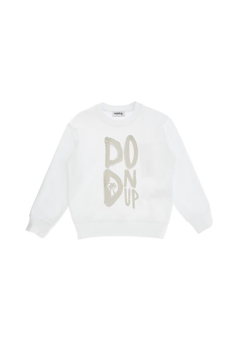 White Crew-Neck Sweatshirt With Graffiti Logo DONDUP JUNIOR | DMFE93C-FF21-BD003B006