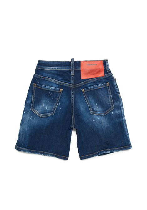 Dark Denim Shorts With Distressed Effect DSQUARED2 KIDS | DQ0782-D0A2TDQ01