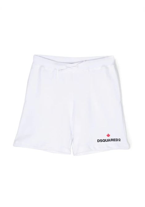 Shorts Sportivi Bianchi Con Logo DSQUARED2 KIDS | DQ1394-D008MDQ100