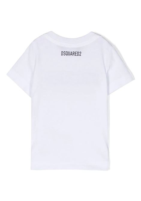 T-Shirt Bianca Con Logo DSQ2 Riflesso DSQUARED2 KIDS | DQ1639-D00MVDQ100