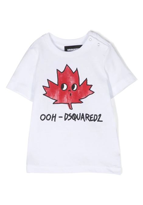 White Ooh-Dsquared2 Baby T-Shirt DSQUARED2 KIDS | DQ1640-D004GDQ100