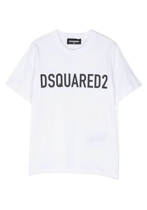 White T-Shirt With Maxi Logo DSQUARED2 KIDS | DQ1770-D0A4CDQ100