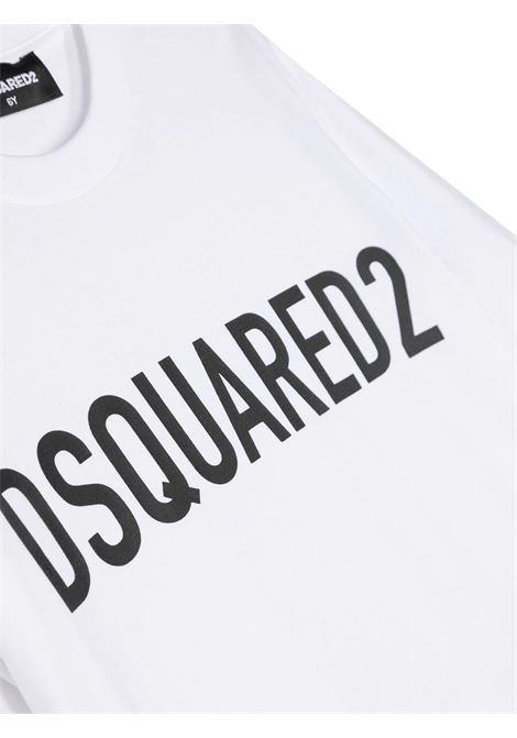 T-Shirt Bianca Con Maxi Logo DSQUARED2 KIDS | DQ1770-D0A4CDQ100