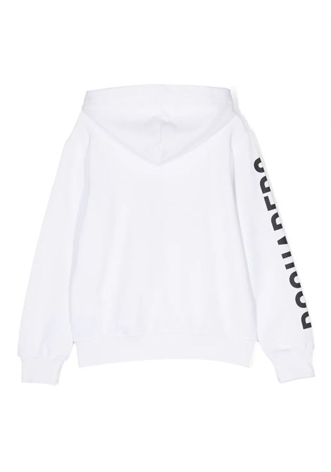White Zipped Hoodie With Maxi Logo DSQUARED2 KIDS | DQ1783-D0A4DDQ100