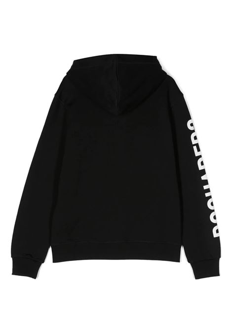 Black Zipped Hoodie With Maxi Logo DSQUARED2 KIDS | DQ1783-D0A4DDQ900