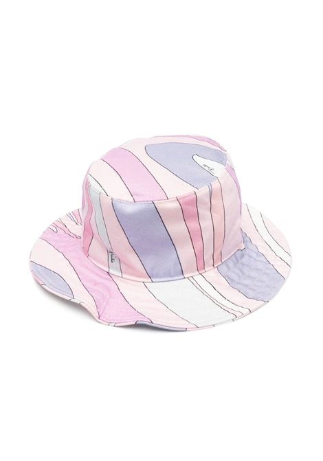 Pink Bucket Hat With Marble Print EMILIO PUCCI JUNIOR | PS0A27-G0091500MC