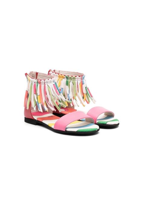 Sandal with Frage and Marble Print EMILIO PUCCI JUNIOR | PS0C96-Z0833999