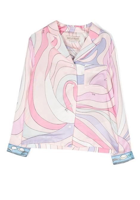 Pink Shirt With Marble Print EMILIO PUCCI JUNIOR | PS5A00-K0107500MC
