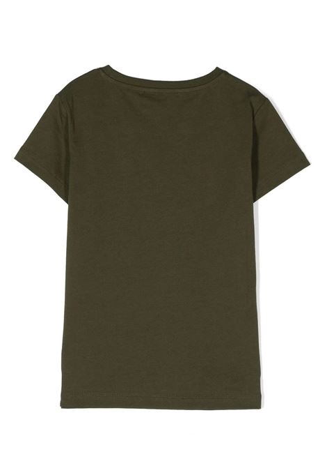 T-Shirt Verde Con Stampa Logo Rosa EMILIO PUCCI JUNIOR | PS8A31-Z0112716