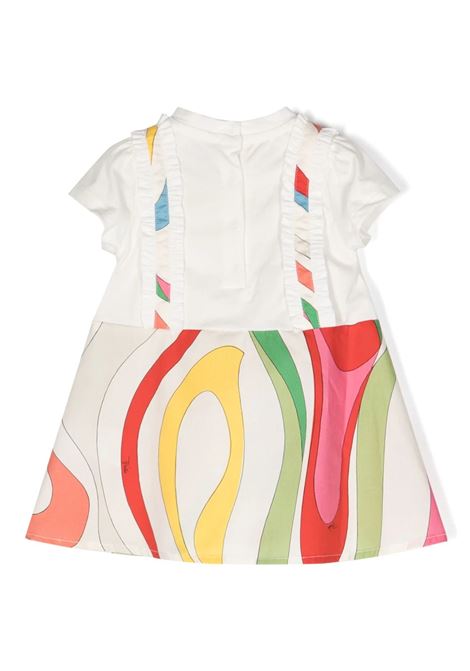 White Short-Sleeved Dress With Marble Print EMILIO PUCCI JUNIOR | PSA021-P0264999