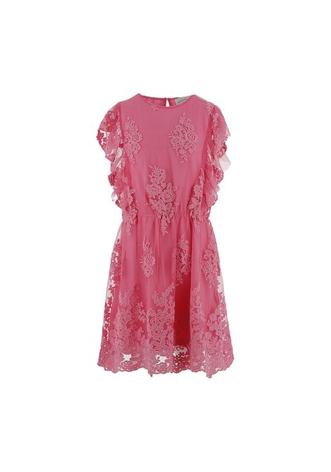 Pink Sleeveless Dress In Embroidered Tulle ERMANNO SCERVINO JUNIOR | SFAB095C-TU78-BS0013000