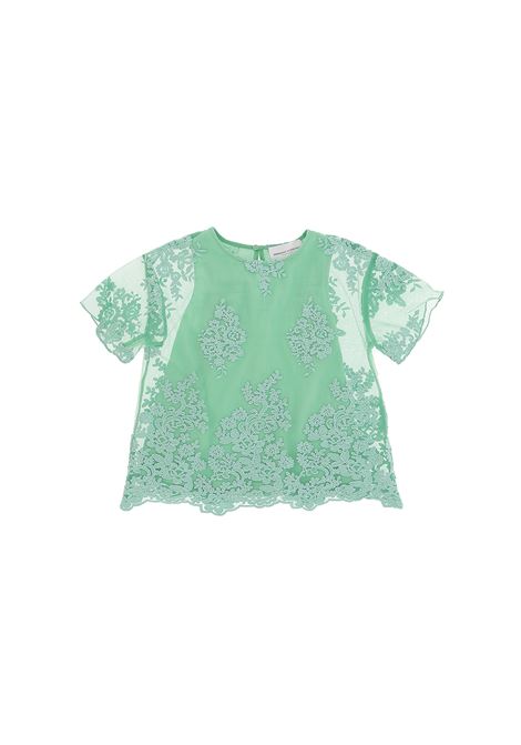 Green Tulle Blouse With Embroidery ERMANNO SCERVINO JUNIOR | SFCA037C-TU78-BS0011000