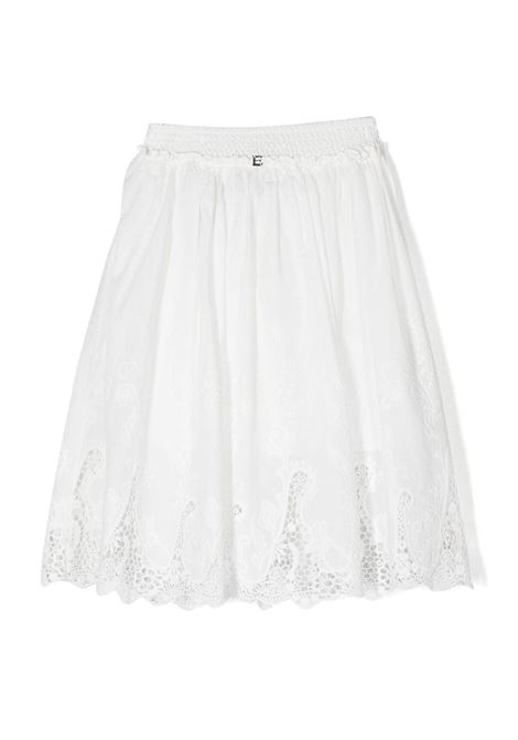 White Flared Skirt With Jagged Lace ERMANNO SCERVINO JUNIOR | SFGO040C-RI350-BS0030002