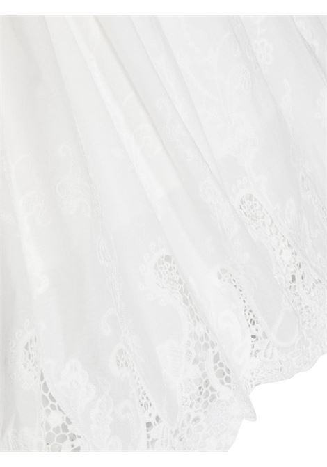 White Flared Skirt With Jagged Lace ERMANNO SCERVINO JUNIOR | SFGO040C-RI350-BS0030002