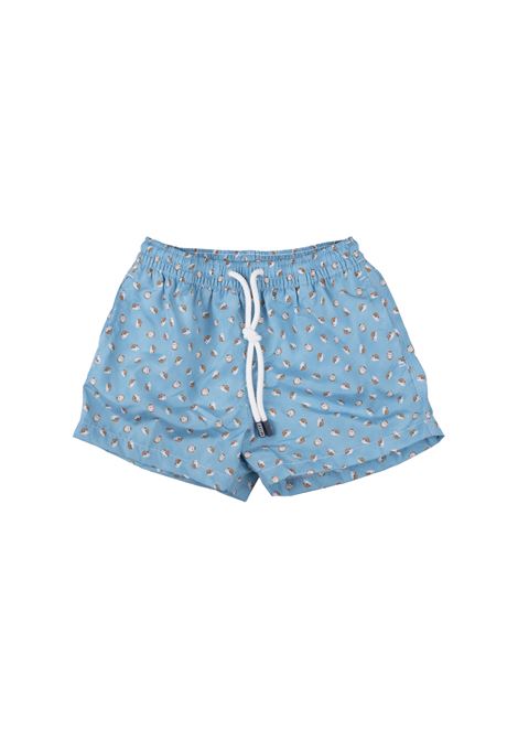 Light Blue Swim Shorts With Curly Pattern FEDELI KIDS | 6BE00103-C076775