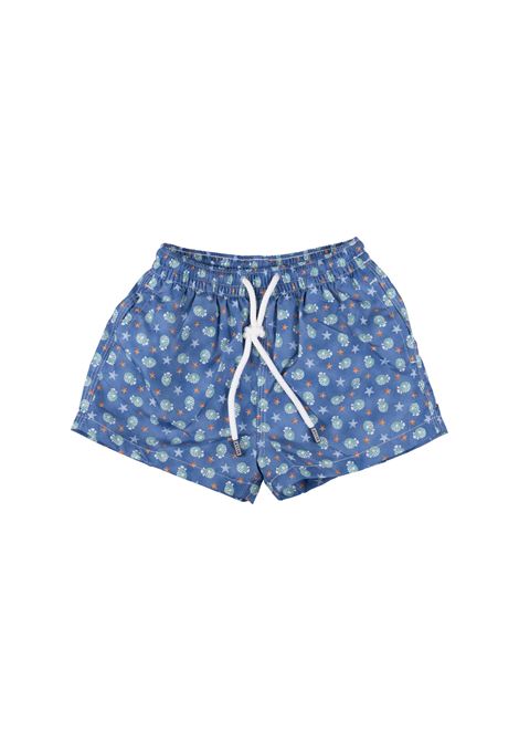 Light Blue Swim Shorts With Fish and Starfish Pattern FEDELI KIDS | 6BE00103-C076808