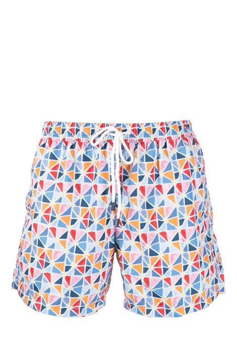 Swim Shorts With Multicoloured Geometric Print FEDELI | UE00318-C075123