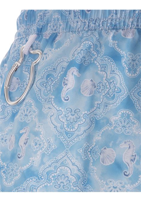 Costume da bagno azzurro con stampa cavalluccio marino  FEDELI | UE00318-C075611