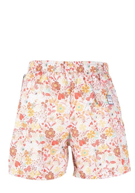 Swim Shorts With Orange Floral Print FEDELI | UE00318-C075836