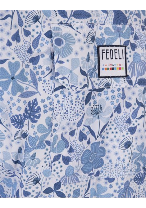 Floreal- Print blue Swim Shorts FEDELI | UE00318-C075839