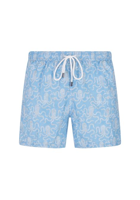 octopus - Print light blue Swim Shorts FEDELI | UE00318-C075996