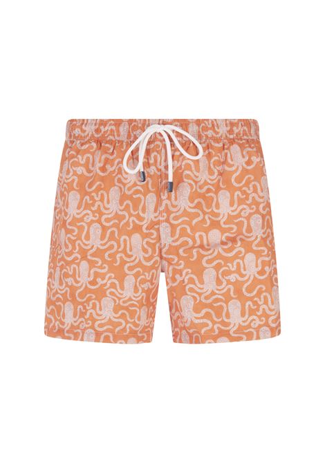 Octopus Print orange Swim Shorts FEDELI | UE00318-C075999