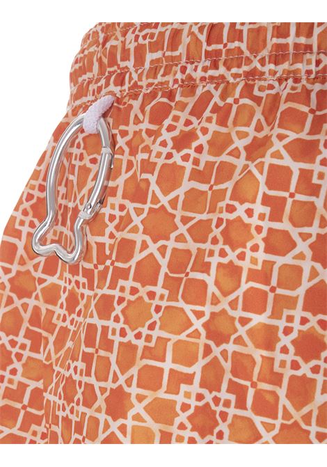 tone on tone Geometric pattern orange Swim Shorts FEDELI | UE00318-I228