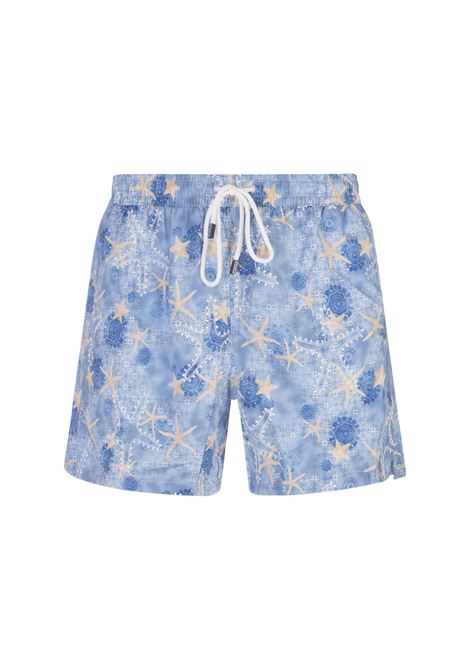 seas stars fantasy print blue Swim Shorts FEDELI | UE00328-I75656