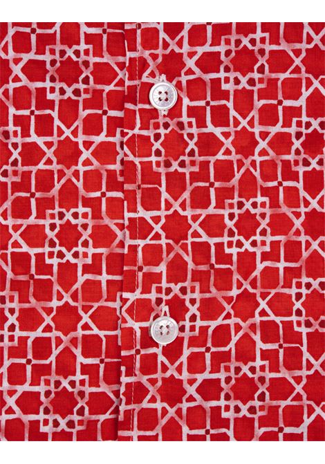 Red Shirt With Geometric Inspiration Pattern FEDELI | UE00512-I2-CC36