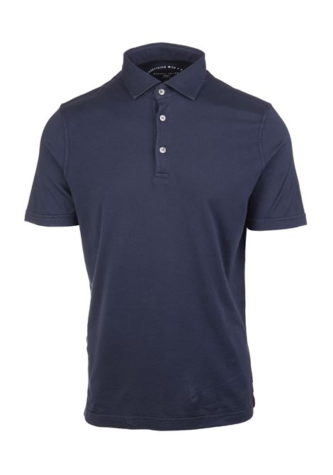 Navy Blue Polo Shirt In Organic Cotton FEDELI | UED0110626