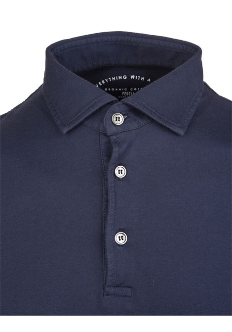 Navy Blue Polo Shirt In Organic Cotton FEDELI | UED0110626