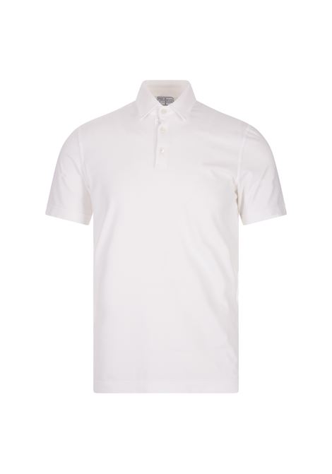 Short-Sleeved Polo Shirt In White Cotton FEDELI | UED0303CE-CC41
