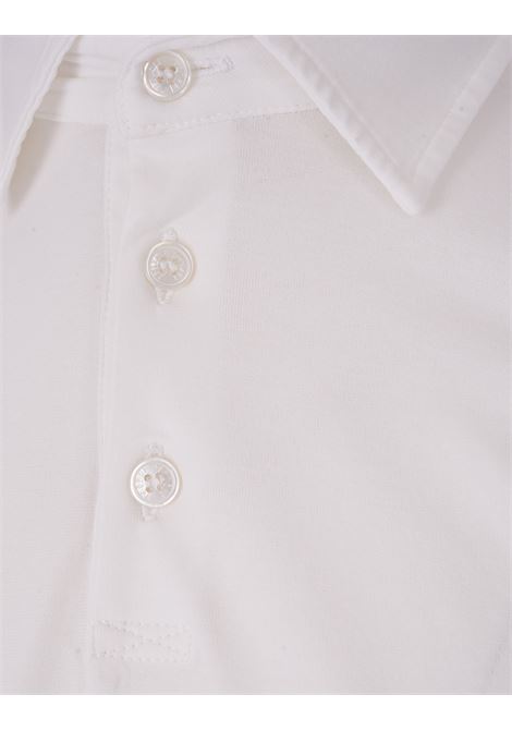 Short-Sleeved Polo Shirt In White Cotton FEDELI | UED0303CE-CC41