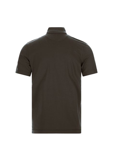 Short-Sleeved Polo Shirt In Military Green Cotton FEDELI | UED0303CE-CC43