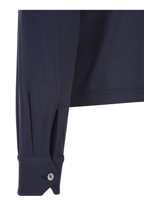 Night Blue Long Sleeve Polo Shirt FEDELI | UED0307CE-CC626