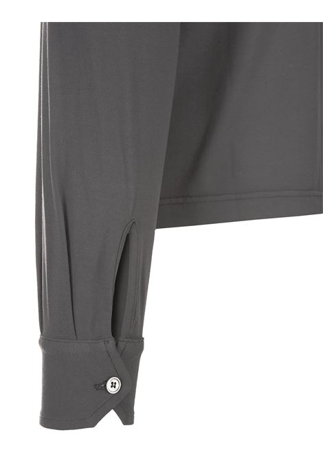 Dark Grey Long Sleeve Polo Shirt FEDELI | UED0307CE-CC84