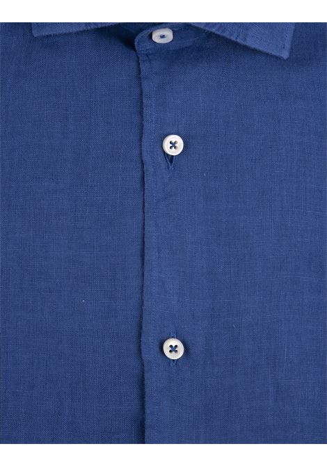 Royal Blue Linen Classic Shirt FEDELI | UED0501CE-CC73