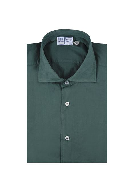 Forest Green Poplin Classic Shirt FEDELI | UED0507CE-CC104