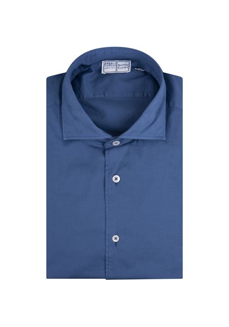Cobalt Blue Poplin Classic Shirt FEDELI | UED0507CE-CC525