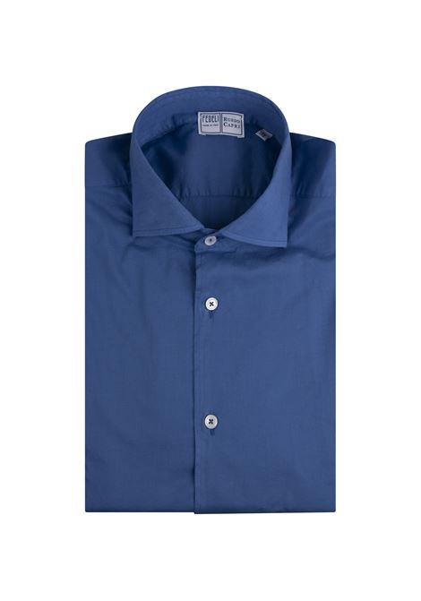 Blue Poplin Classic Shirt FEDELI | UED0507CE-CC73