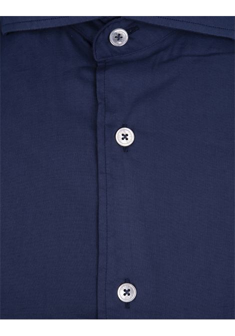 Navy Blue Poplin Classic Shirt FEDELI | UED0507CE-CC85